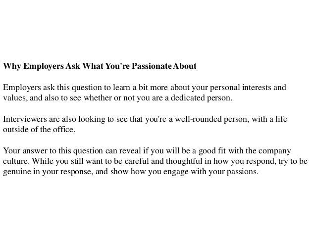 What am i passionate about examples